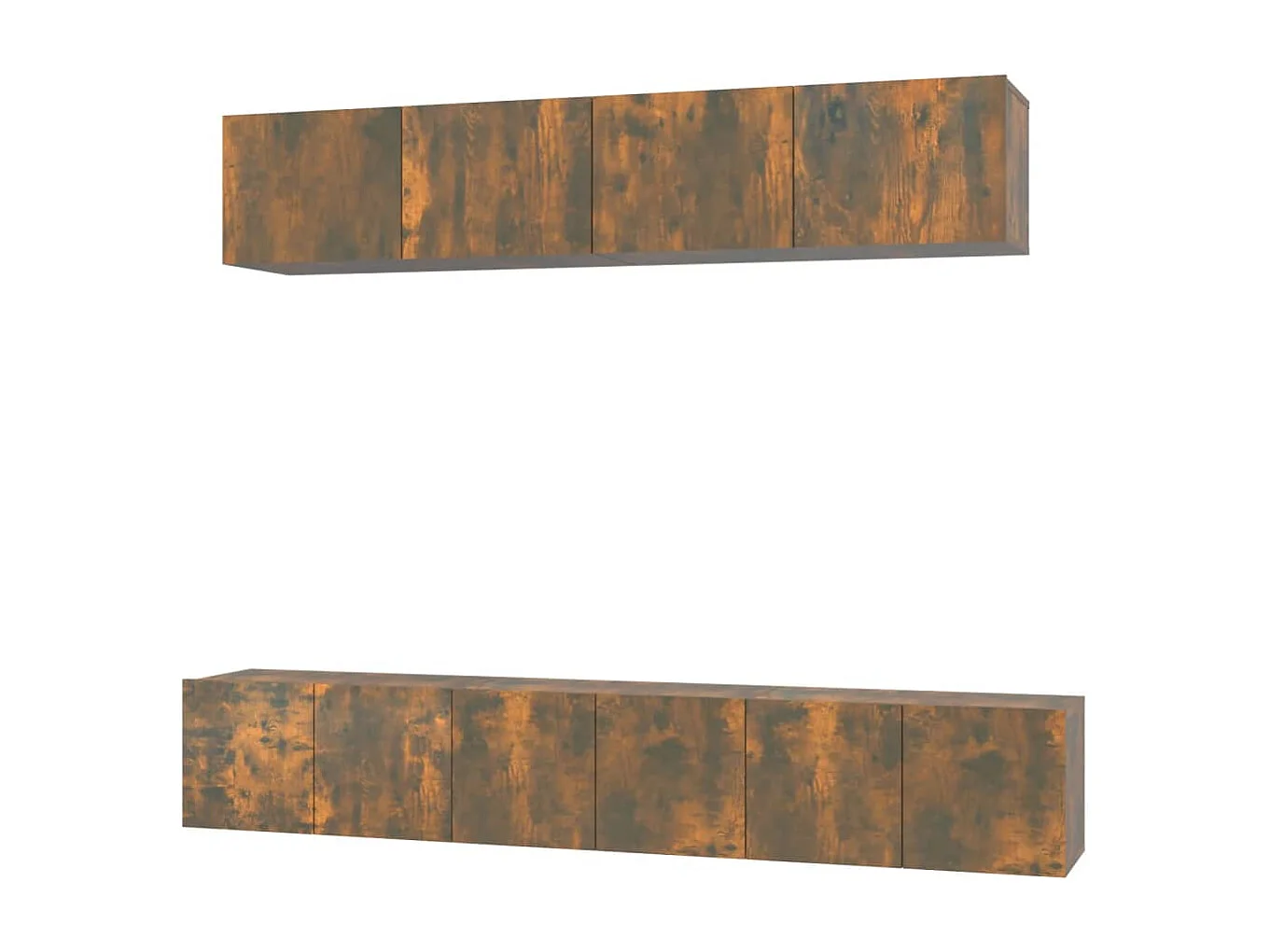 Set de muebles de TV | Gabinetes de TV |  Muebles de salón 5 pzas madera contrachapada roble ahumado