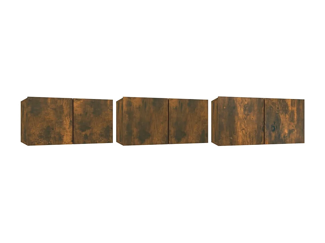 Set de muebles de TV | Gabinetes de TV |  Muebles de salón 5 pzas madera contrachapada roble ahumado