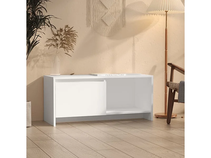 Tv-meubel | Tv-Bank | TV-kast90x35x40 cm bewerkt hout wit