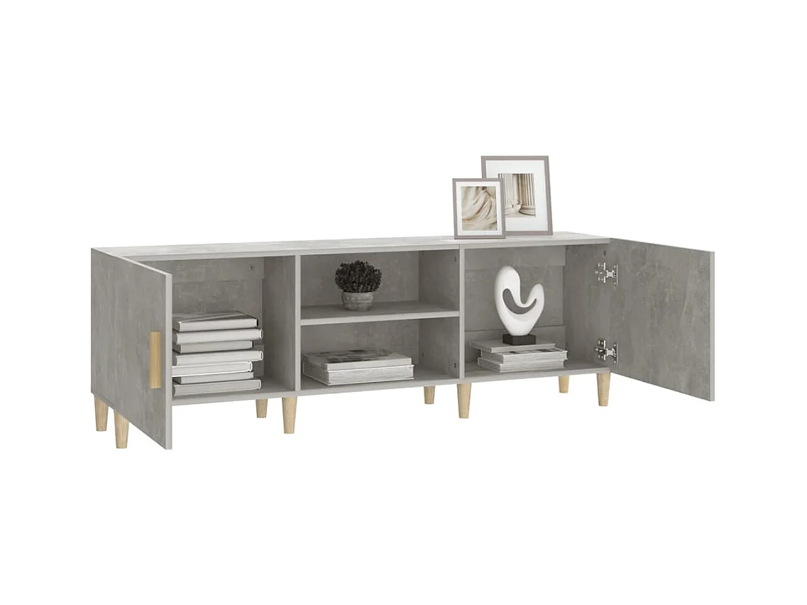 Mueble de TV | Mueble de salón madera contrachapada gris hormigón 150x30x50 cm