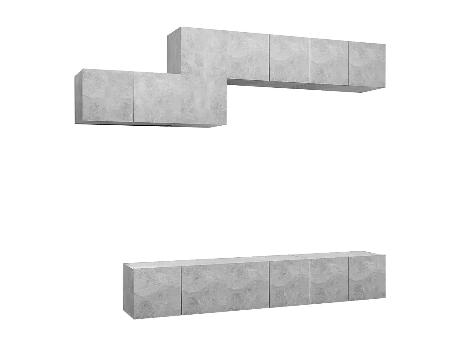 Set muebles de salón TV | Gabinetes de TV |  Muebles de TV 7 pzas madera ingeniería gris hormigón