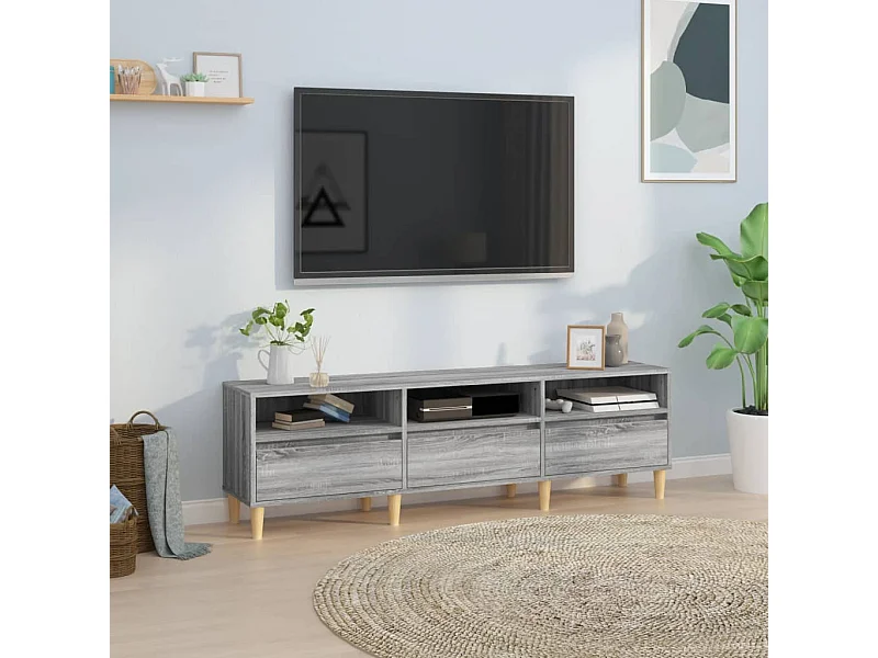 Mueble para TV  | Gabinete de TV |  Mueble de salón madera contrachapada gris Sonoma 150x30x44,5 cm