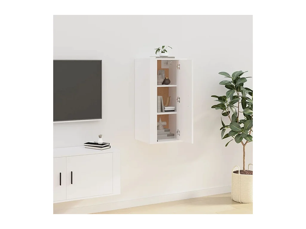 Mueble para TV  | Gabinete de TV |  Mueble de salón de pared blanco 40x34,5x80 cm