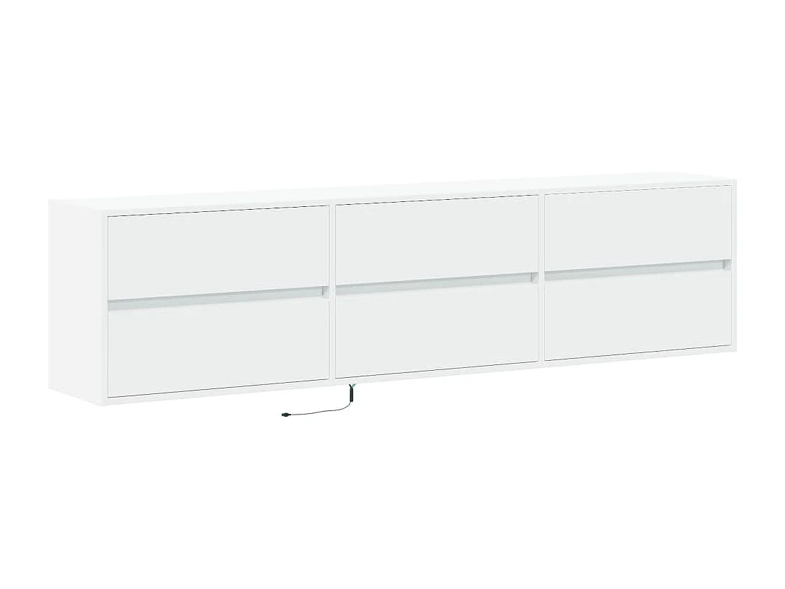 Tv-wandmeubel | TV-kast | Tv-Bank met LED-verlichting 180x31x45 cm wit