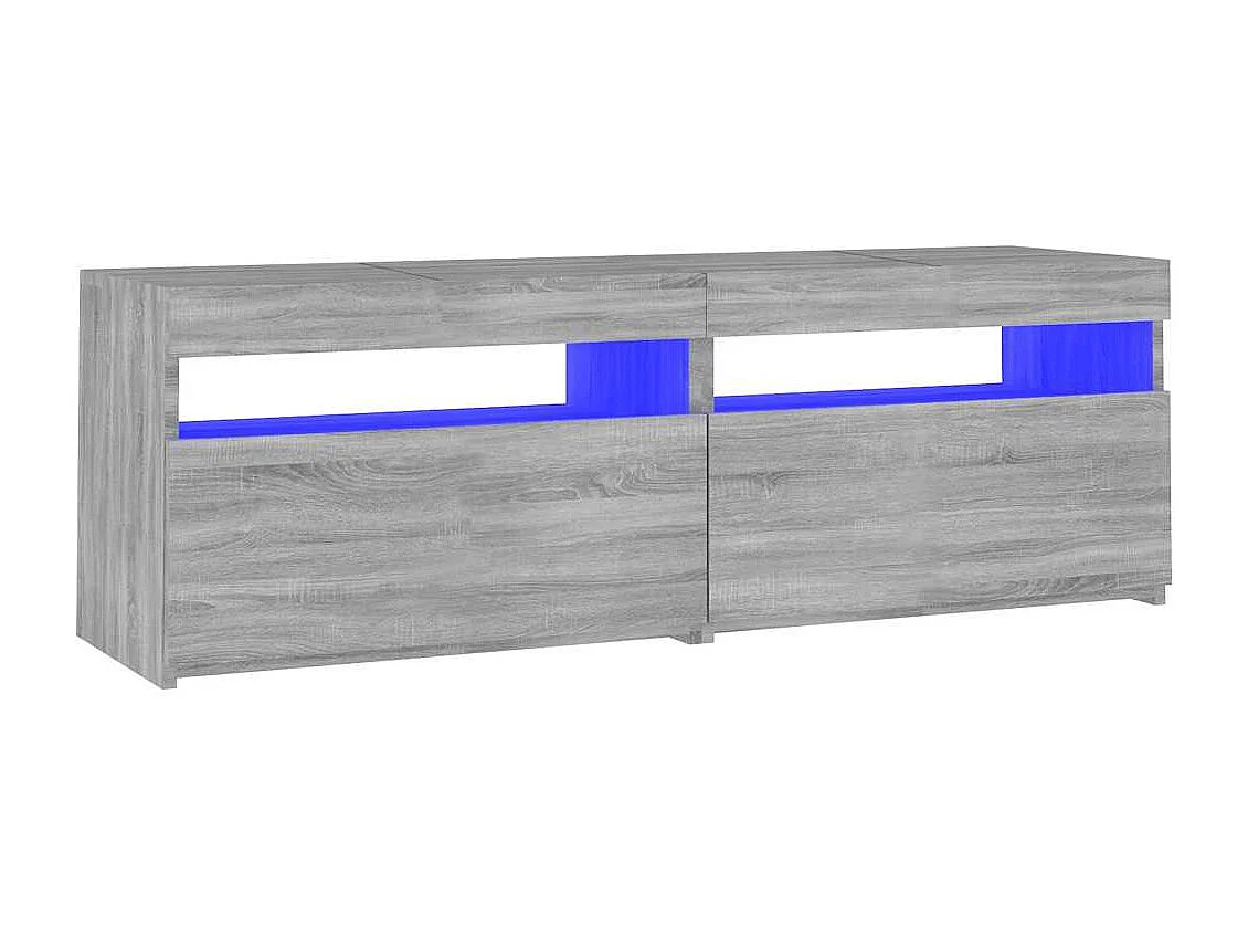 Meuble TV | Banc TV | Armoire TV avec lumières LED sonoma gris 120x35x40 cm