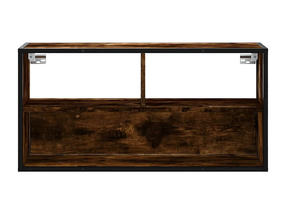 Tv-meubel | Tv-Bank | TV-kast80x31x39,5cm bewerkt hout metaal gerookt eikenkleurig