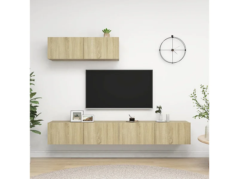 Meubles TV | Bancs TV | Armoires TV 3 pcs Chêne sonoma Bois d'ingénierie