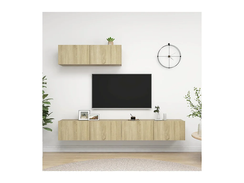 Meubles TV | Bancs TV | Armoires TV 3 pcs Chêne sonoma Bois d'ingénierie