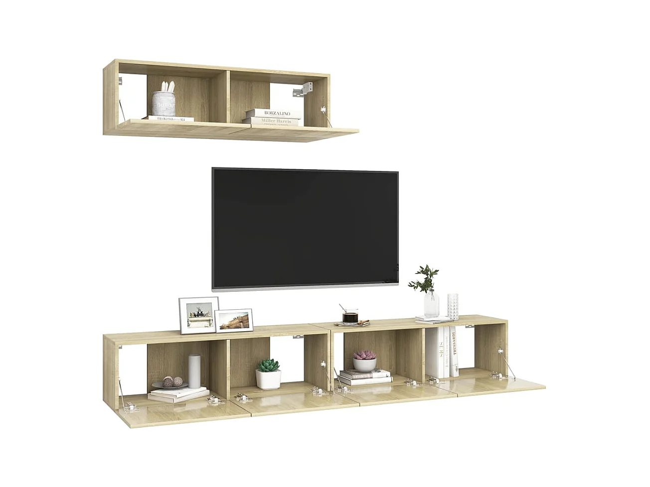 Meubles TV | Bancs TV | Armoires TV 3 pcs Chêne sonoma Bois d'ingénierie