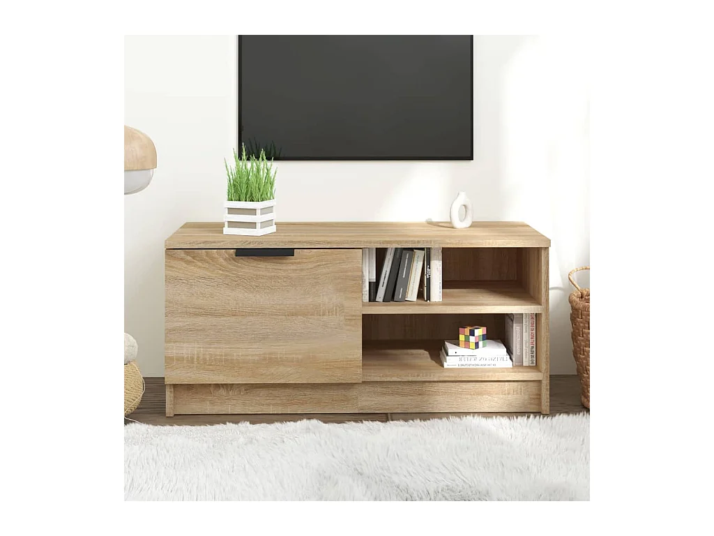 Mueble de TV | Mueble de salón madera contrachapada roble Sonoma 80x35x36,5 cm