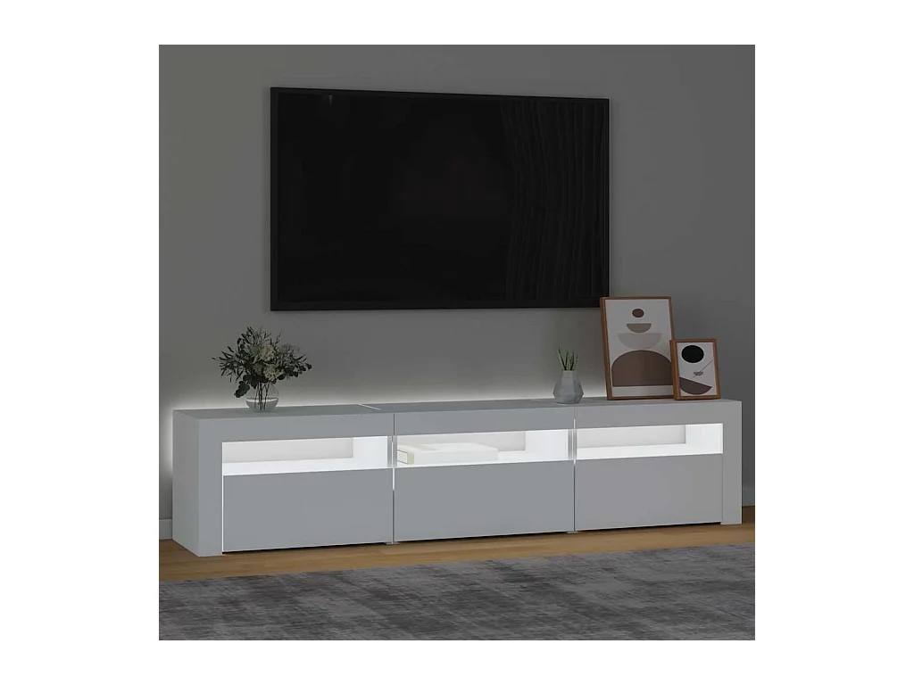 Mueble de TV | Mueble de salón con luces LED blanco 180x35x40 cm