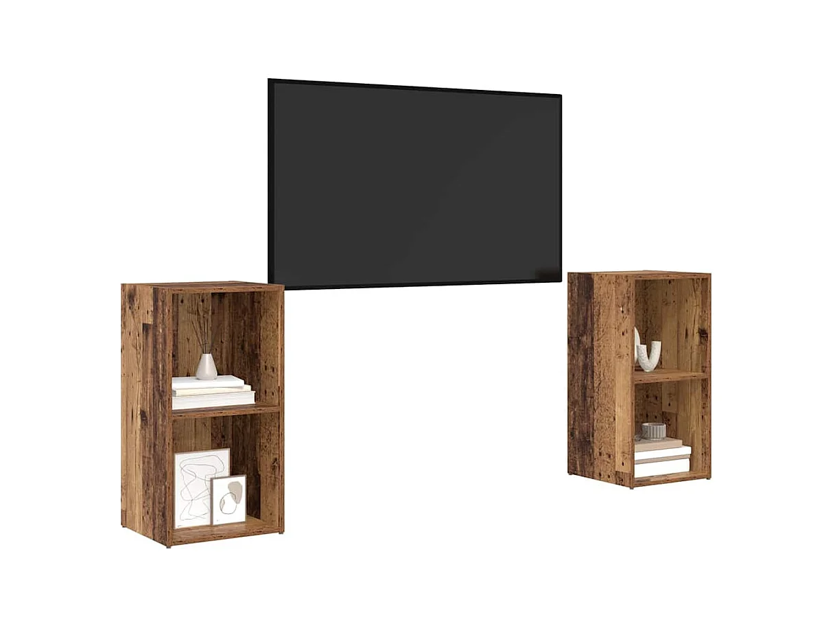 Conjunto de Mueble de TV | Mueble de salón 2 pcs Madera vieja 72 x 35 x 36.5 cm