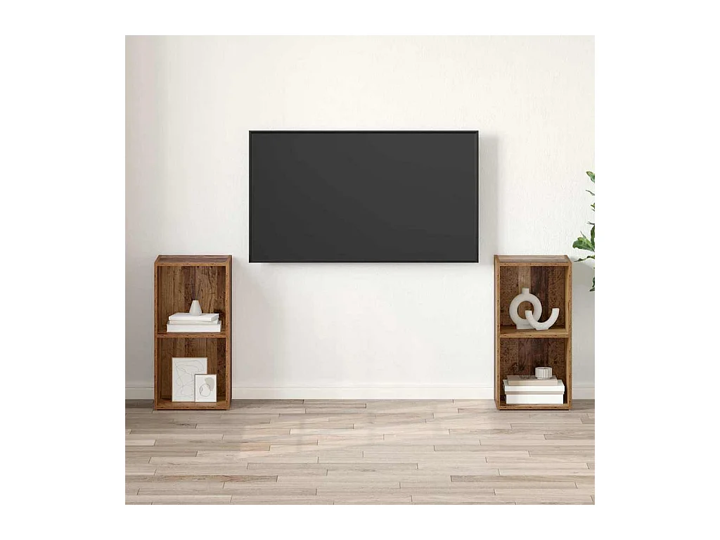 Conjunto de Mueble de TV | Mueble de salón 2 pcs Madera vieja 72 x 35 x 36.5 cm