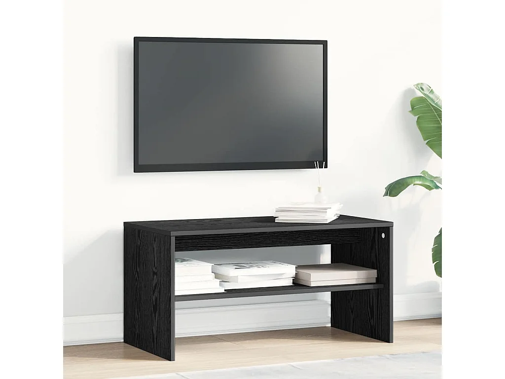 Mueble de TV | Mueble de salón madera de ingeniería roble negro 80x40x40 cm