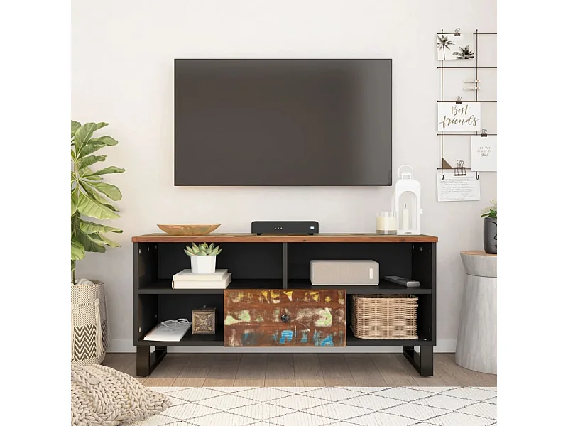 Mueble de TV | Mueble de salón madera reciclada madera contrachapada 100x33x46cm