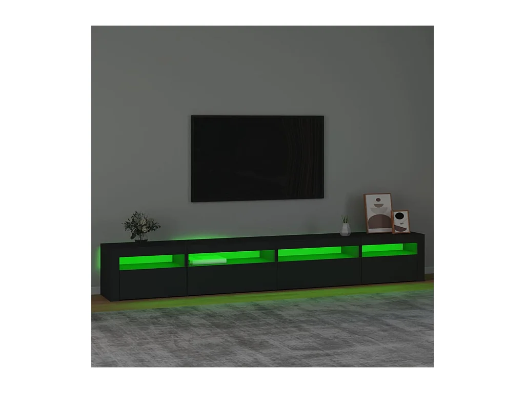 Mueble de TV | Mueble de salón con luces LED Negro 270x35x40 cm