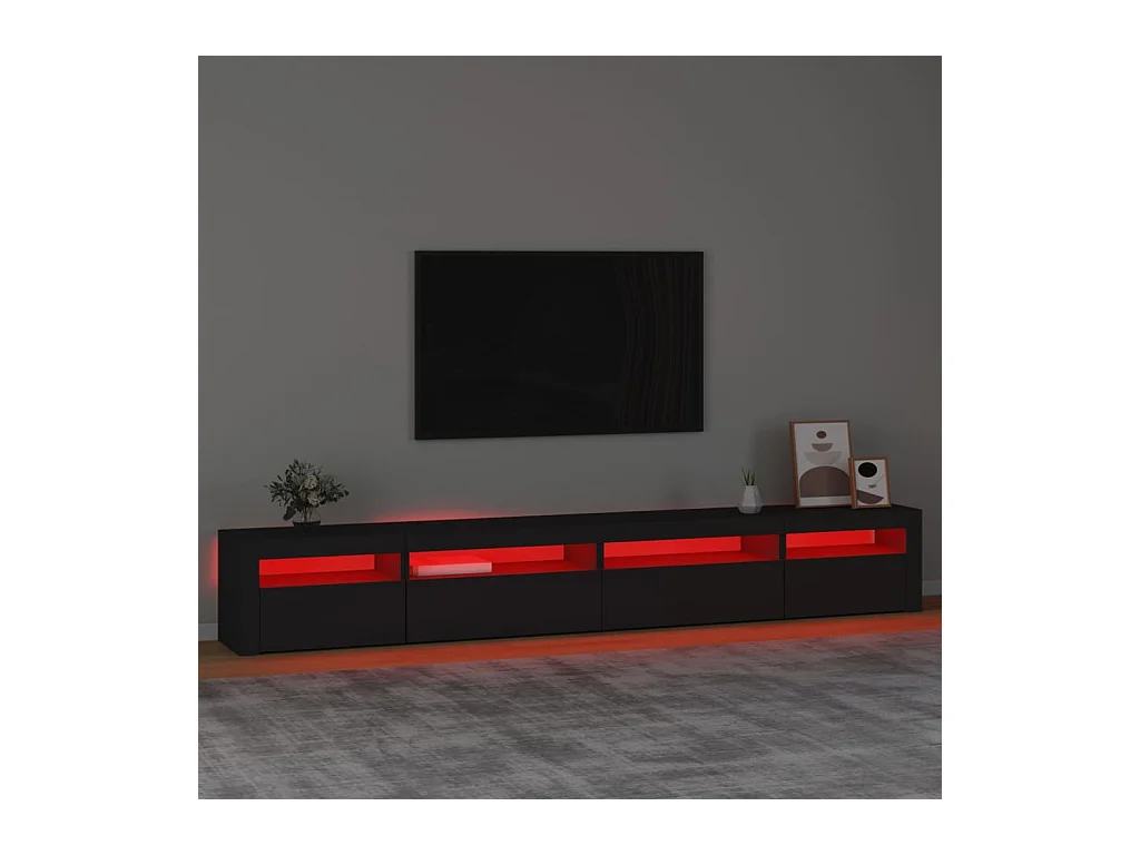 Mueble de TV | Mueble de salón con luces LED Negro 270x35x40 cm