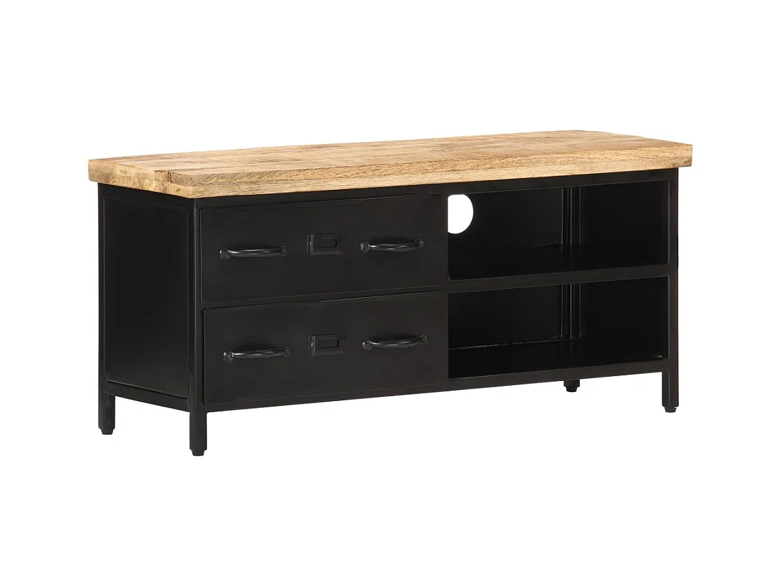 Mueble para TV  | Gabinete de TV |  Mueble de salón de madera maciza de mango rugosa 90x30x41 cm