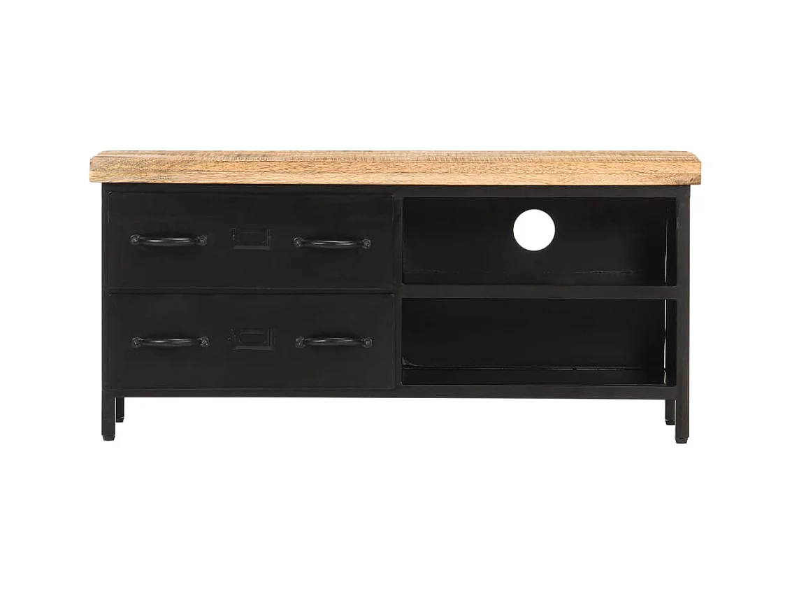 Mueble para TV  | Gabinete de TV |  Mueble de salón de madera maciza de mango rugosa 90x30x41 cm