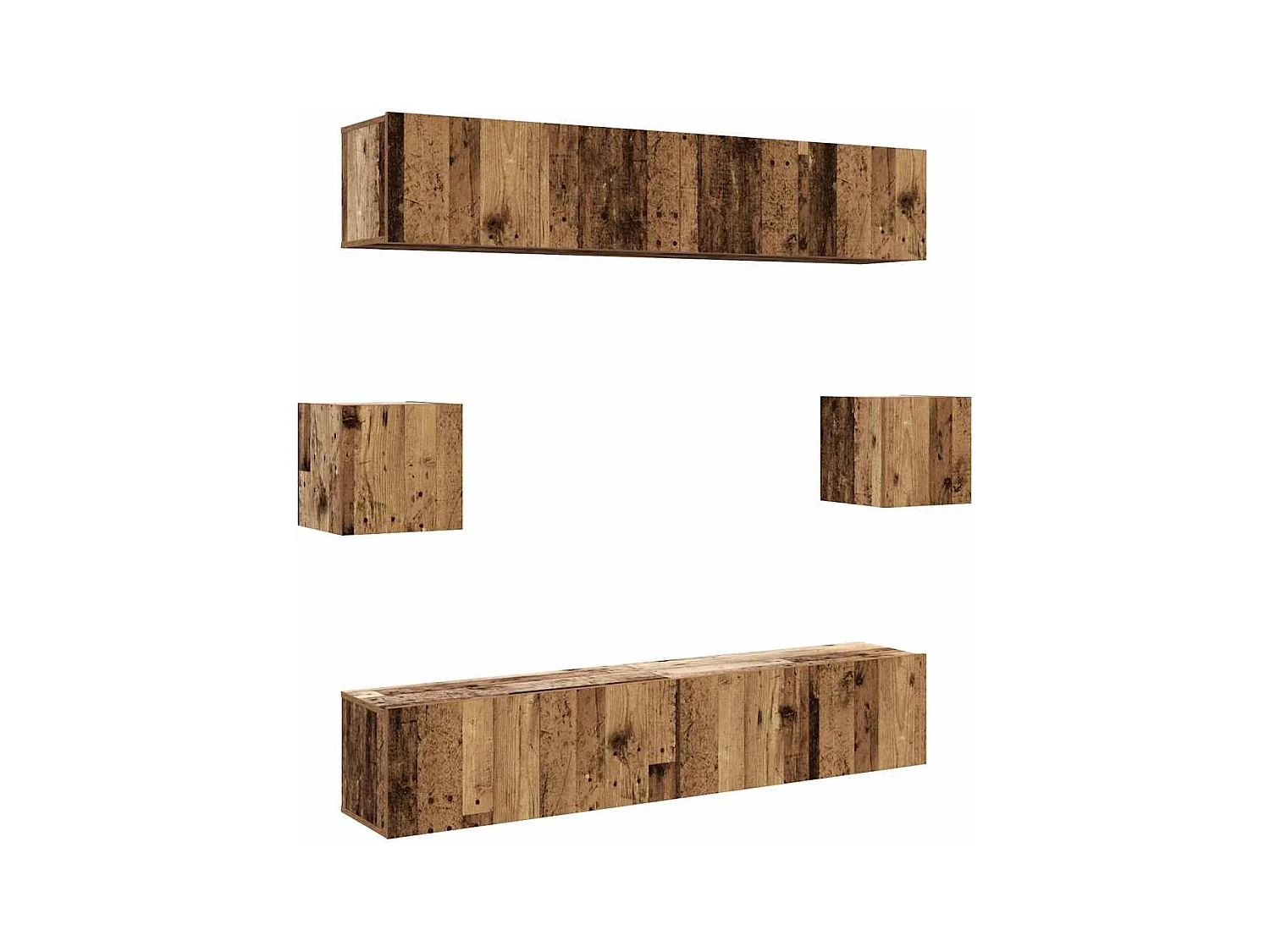 Ensemble de meuble TV | Banc TV | Armoire TV mural 6 pcs vieux bois bois d'ingénierie