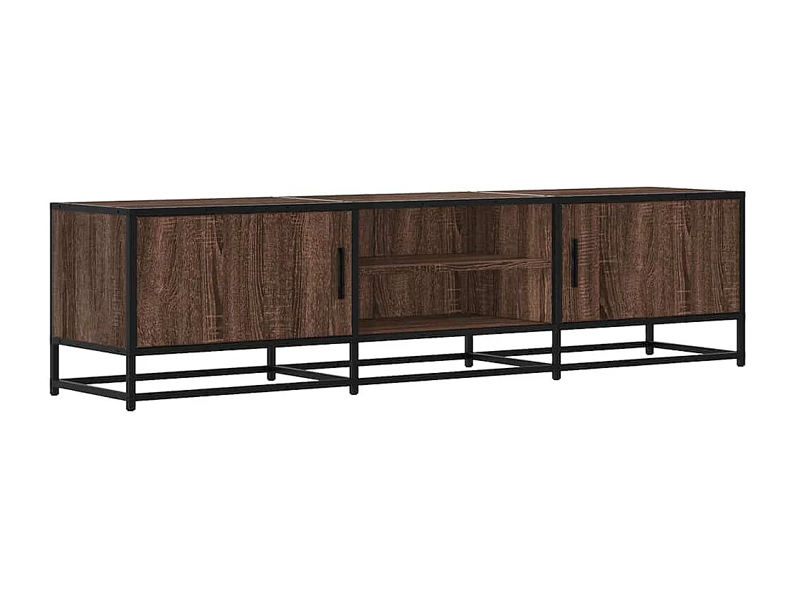 Tv-meubel | Tv-Bank | TV-kast160x35x41 cm bewerkt hout metaal bruin eikenkleur