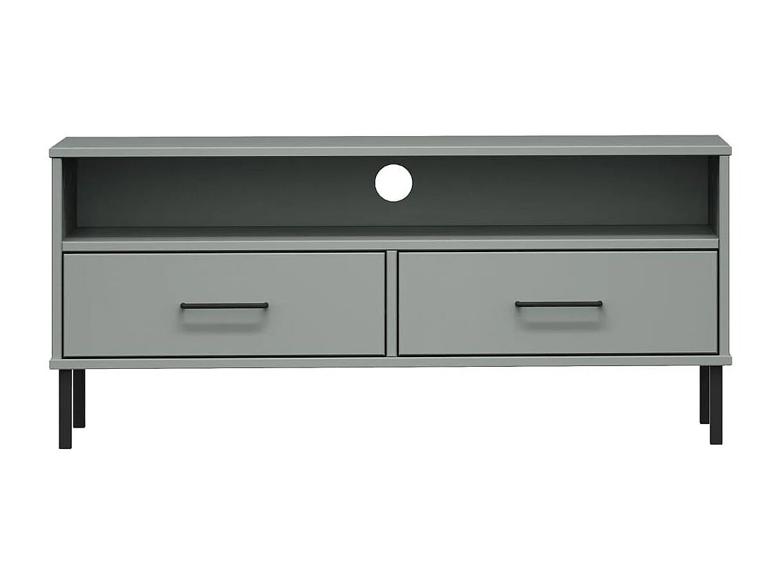 Mueble de TV | Mueble de salón con patas de metal OSLO madera maciza pino gris