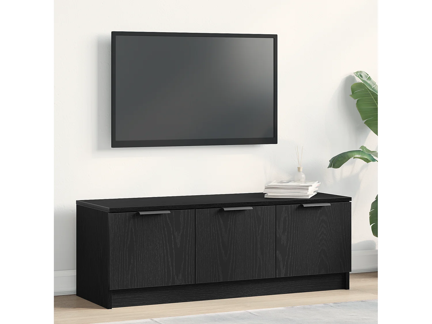 Mueble de TV | Mueble de salón Roble negro 102 x 35 x 36.5 cm