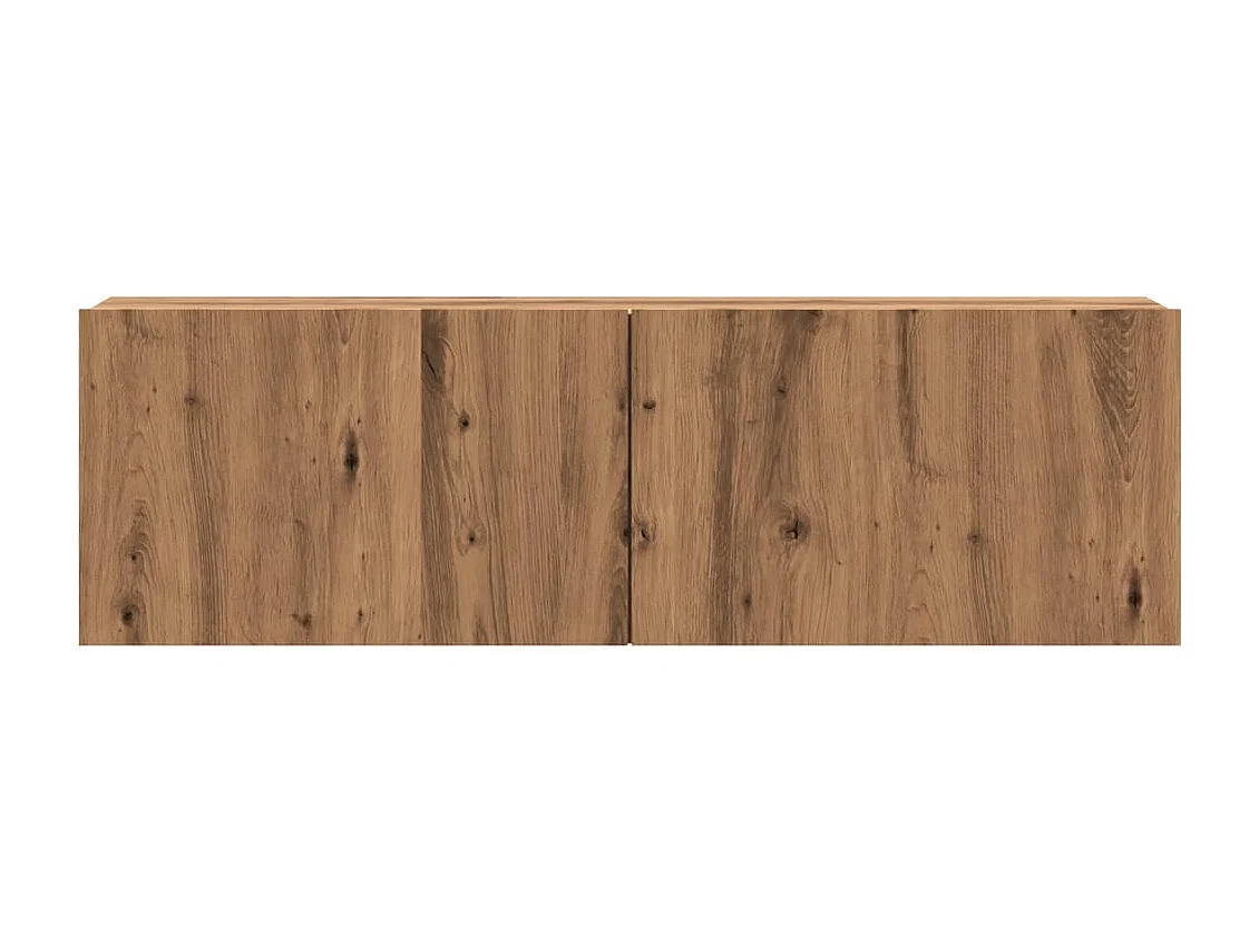 Tv-wandmeubel | TV-kast | Tv-Bank 100x30x30 cm bewerkt hout artisanaal eikenkleurig