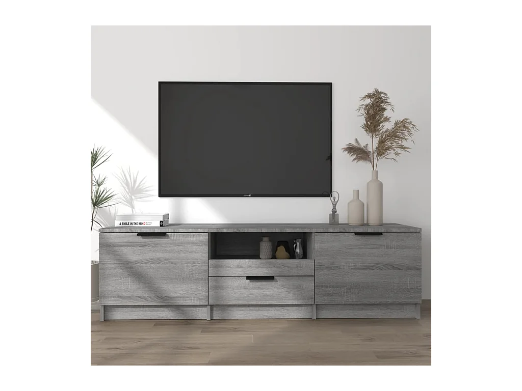 Mueble de TV | Mueble de salón madera contrachapada gris Sonoma 140x35x40 cm