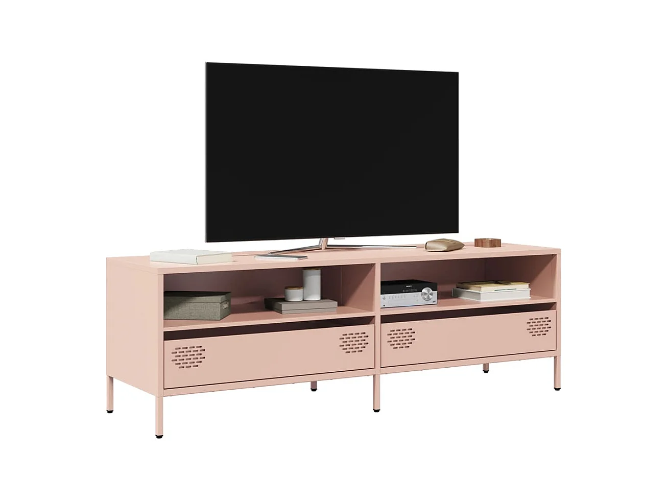 Mueble para TV  | Gabinete de TV |  Mueble de salón acero laminado en frío rosa 135x39x43,5 cm