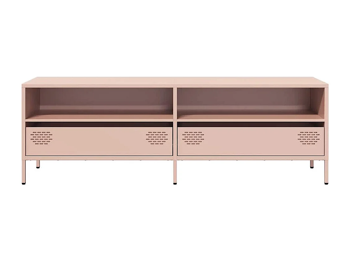 Meuble TV | Banc TV | Armoire TV rose 135x39x43,5 cm acier laminé à froid