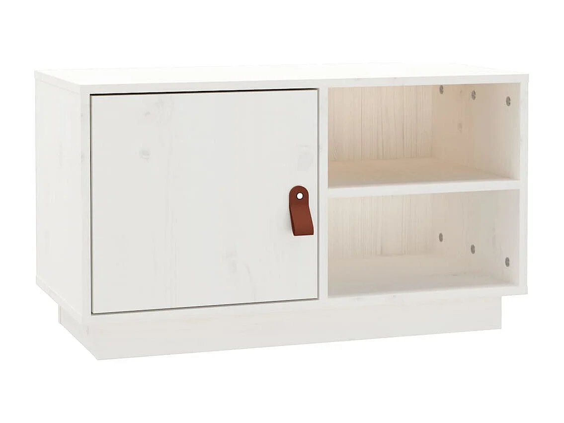 Mueble de TV | Mueble de salón de madera maciza de pino blanco 70x34x40 cm
