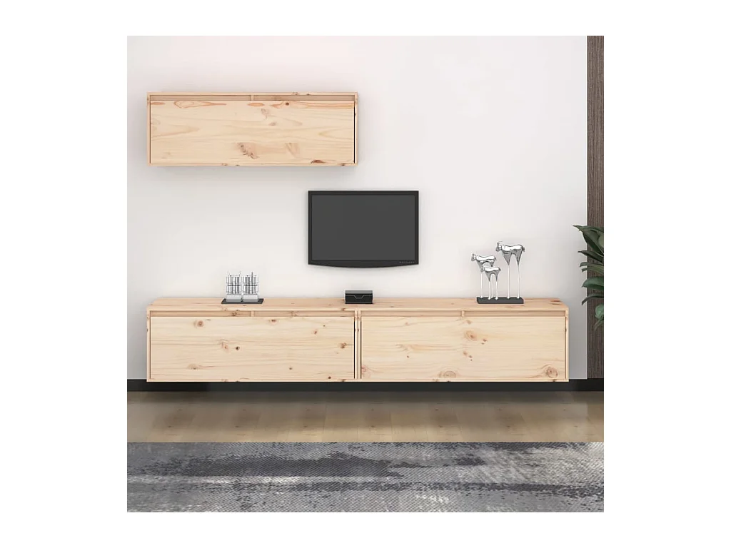 muebles para TV  | Gabinetes de TV |  Muebles de salón 3 piezas madera maciza de pino