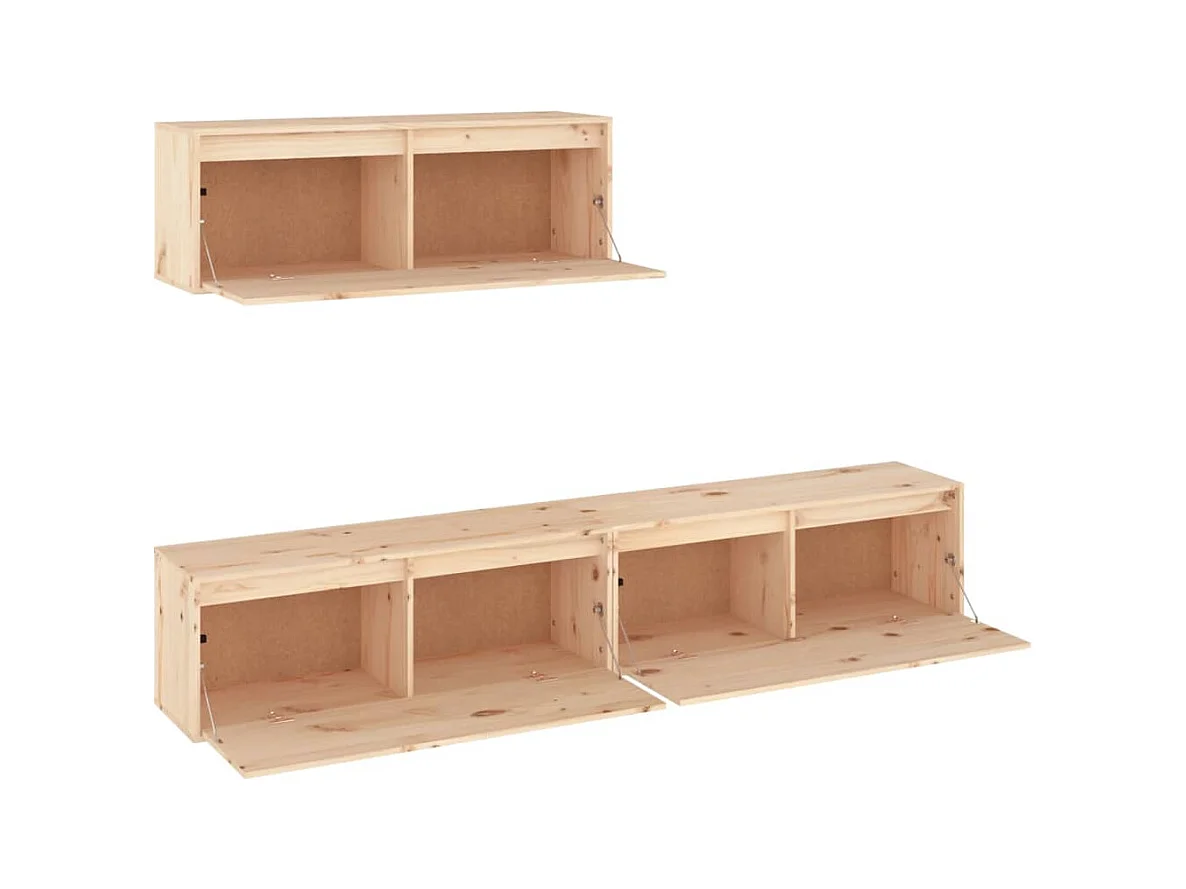 muebles para TV  | Gabinetes de TV |  Muebles de salón 3 piezas madera maciza de pino