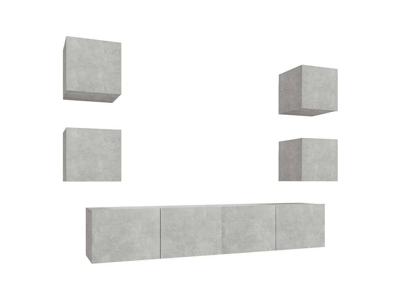 Ensemble de meubles TV | Bancs TV | Armoires TV 6 pcs Gris béton Bois d'ingénierie