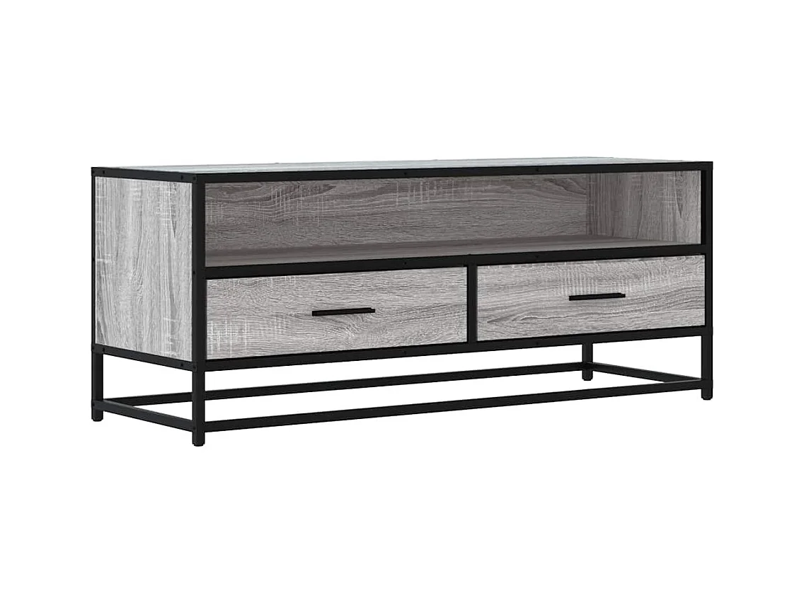 Tv-meubel | Tv-Bank | TV-kast100x34,5x40 cm bewerkt hout metaal grijs sonoma eiken