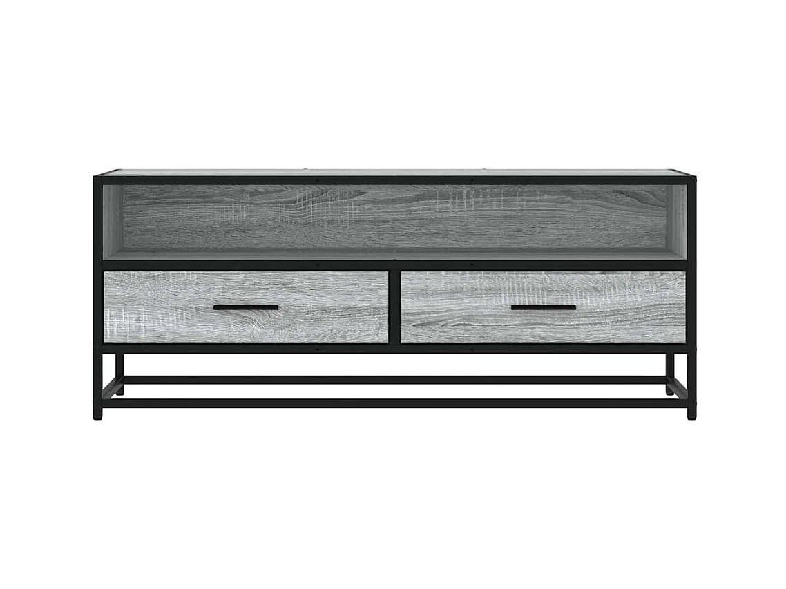 Tv-meubel | Tv-Bank | TV-kast100x34,5x40 cm bewerkt hout metaal grijs sonoma eiken