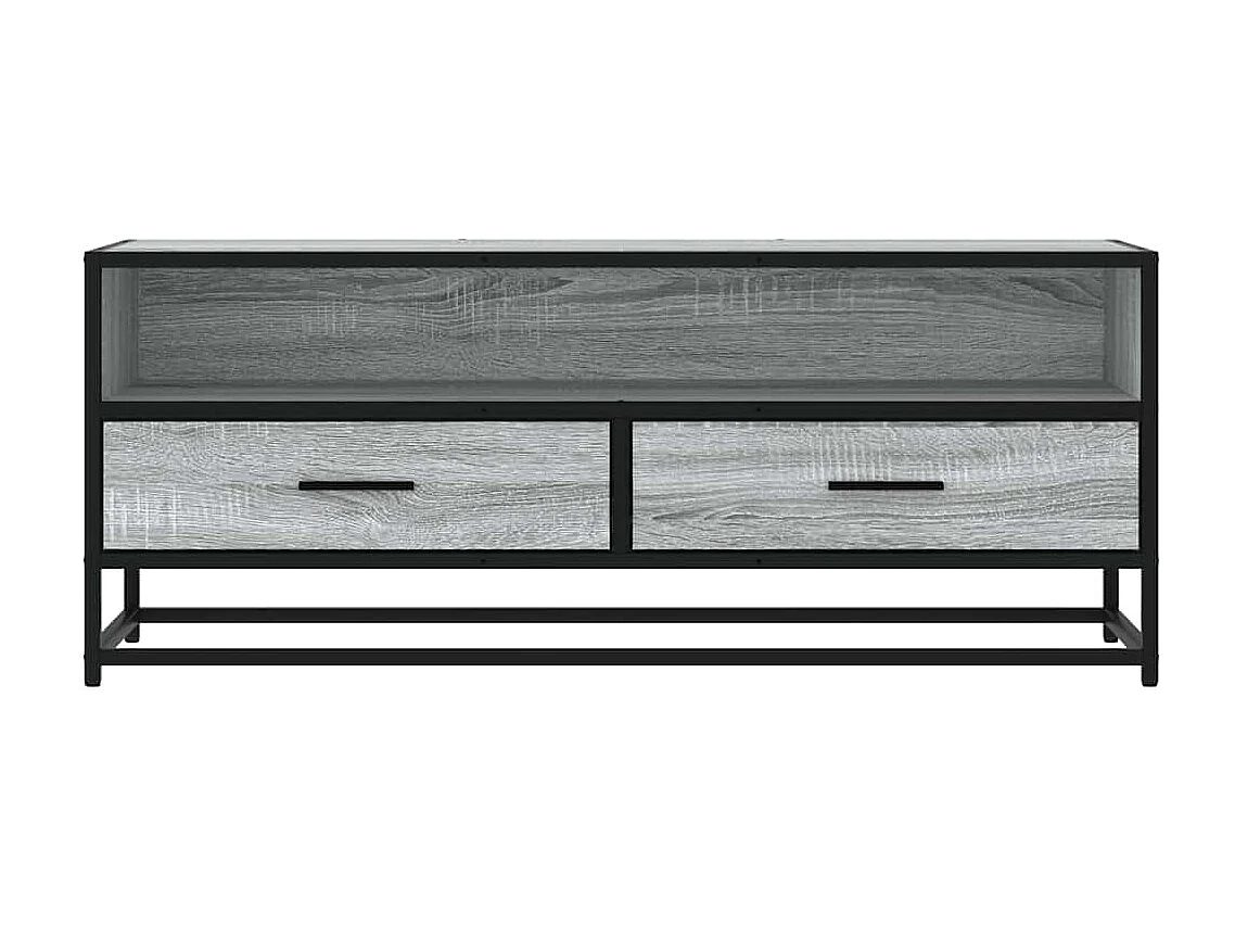 Meuble TV | Banc TV | Armoire TV sonoma gris 100x34,5x40 cm bois d'ingénierie et métal