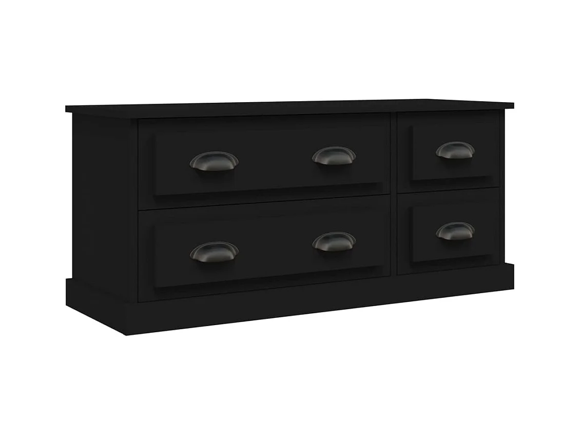 Mueble para TV  | Gabinete de TV |  Mueble de salón madera contrachapada negro 100x35,5x45 cm