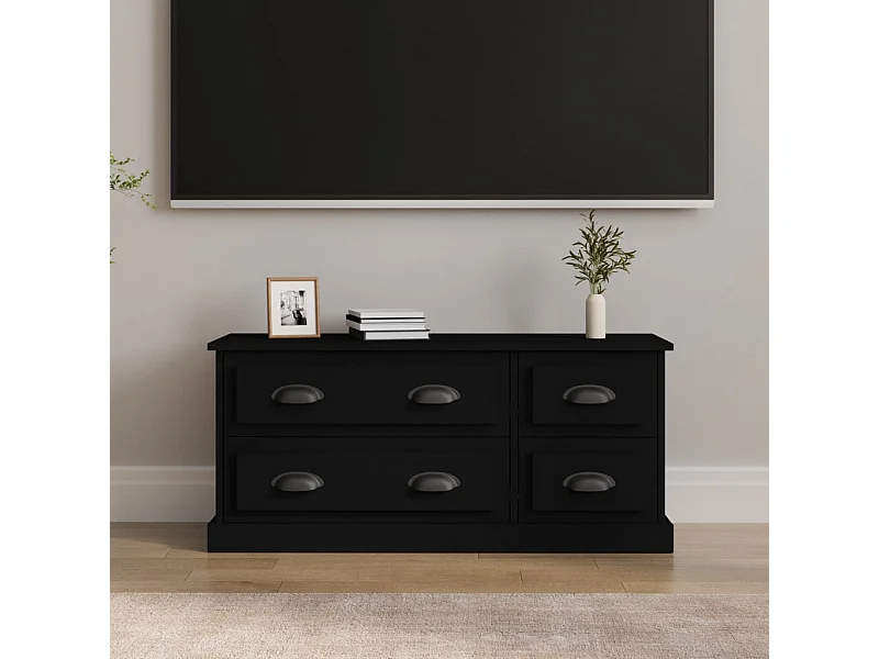 Meuble TV | Banc TV | Armoire TV noir 100x35,5x45 cm bois d'ingénierie