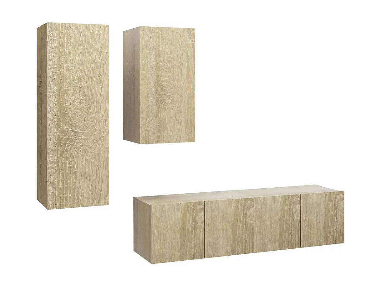 Ensemble de meubles TV | Bancs TV | Armoires TV 4 pcs Chêne sonoma Bois d'ingénierie