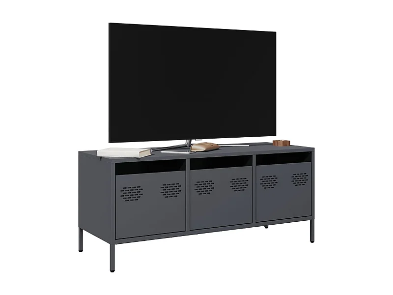 Mueble de TV | Mueble de salón acero laminado en frío antracita 101,5x39x43,5 cm