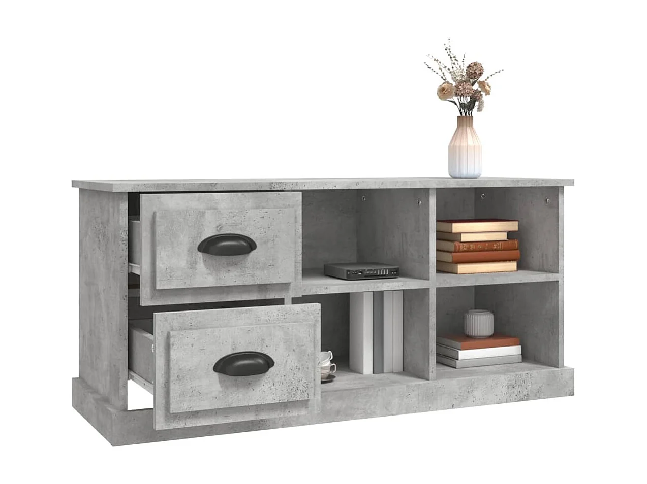 Mueble de TV | Mueble de salón madera contrachapada gris hormigón 102x35,5x47,5cm
