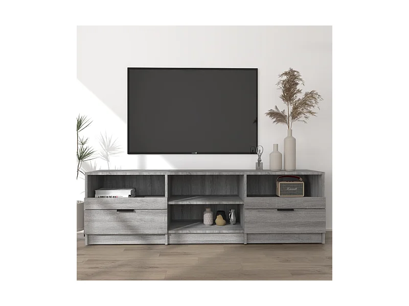 Mueble de TV | Mueble de salón madera contrachapada gris Sonoma 150x33,5x45 cm