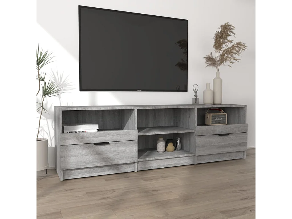 Meuble TV | Banc TV | Armoire TV Sonoma gris 150x33,5x45 cm Bois d'ingénierie