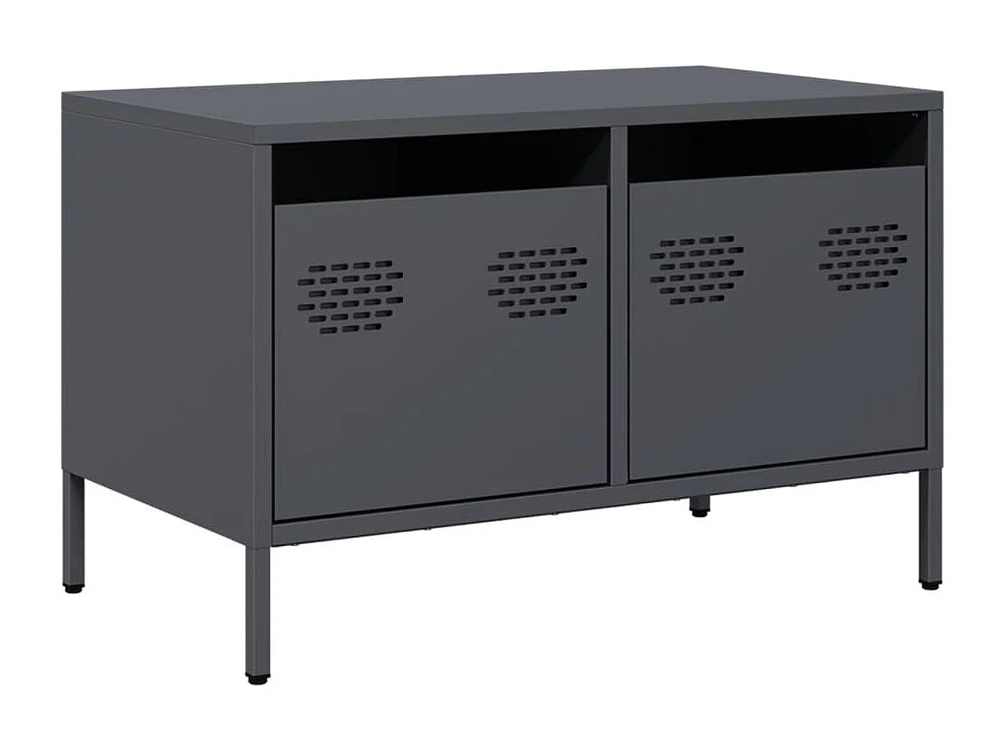 Meuble TV | Banc TV | Armoire TV anthracite 68x39x43,5 cm acier laminé à froid