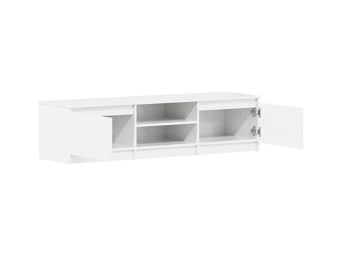 Mueble TV | Gabinete de TV | Mueble de salón madera contrachapada blanco brillante 140x40x35,5cm