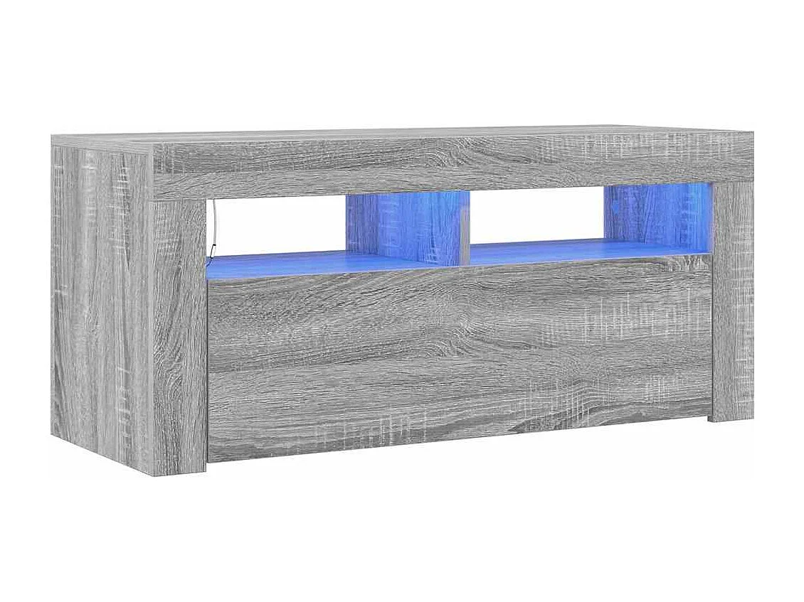Mueble de TV | Mueble de salón con luces LED gris Sonoma 90x35x40 cm