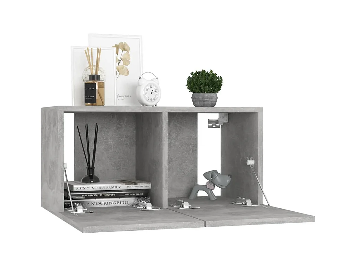 Muebles de salón | Gabinetes de TV |  Muebles de TV colgantes 3 unidades gris hormigón 60x30x30 cm