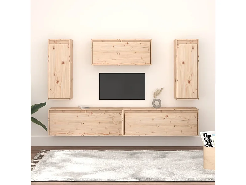 Meubles TV | Bancs TV | Armoires TV 5 pcs Bois massif de pin